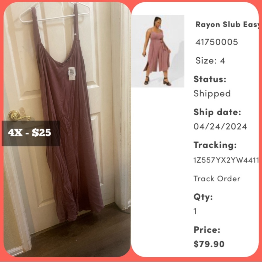 Blush/pink romper, Torrid, new with tags